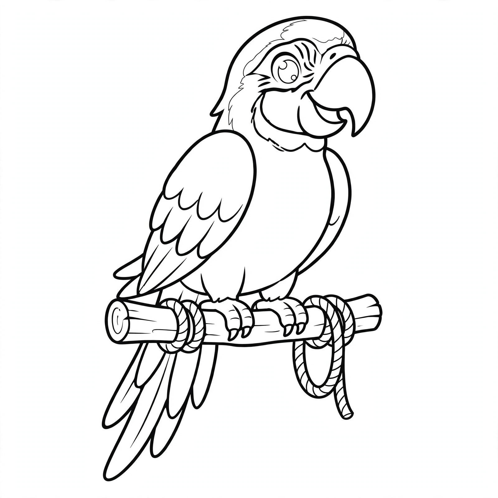 Geo, la guacamaya azul y dorada, en contorno para colorear