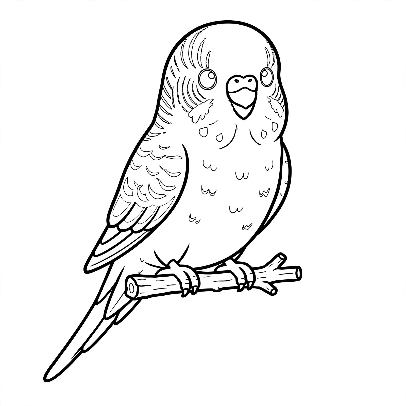 Jay, el periquito, en contorno para colorear